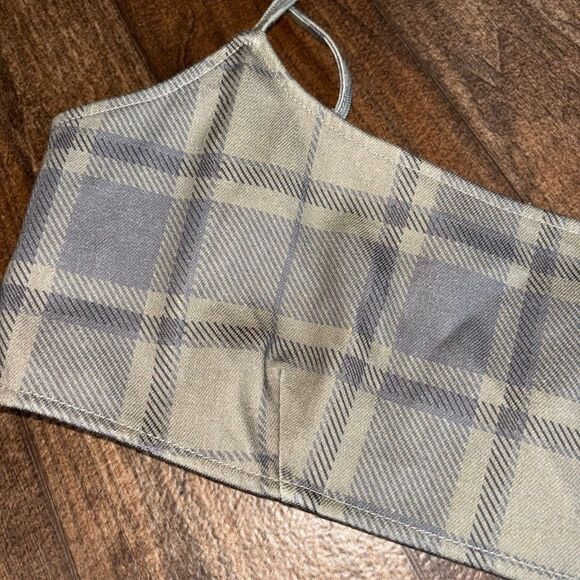 WeWoreWhat Women's Olive Cool Plaid Bra Top Size XL NWT - Picture 4 of 8